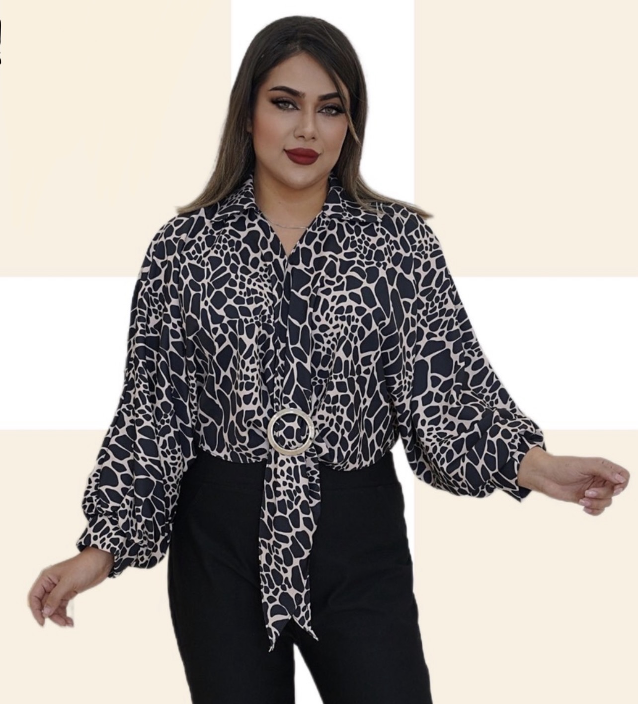 شومیز کراپ چاپی دو حالته پارچه الیزه درجه یک